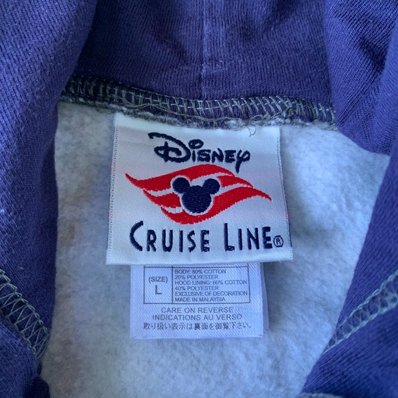Vintage Disney Cruise Line embroidered crop hoodie size Large. - Picture 6 of 8